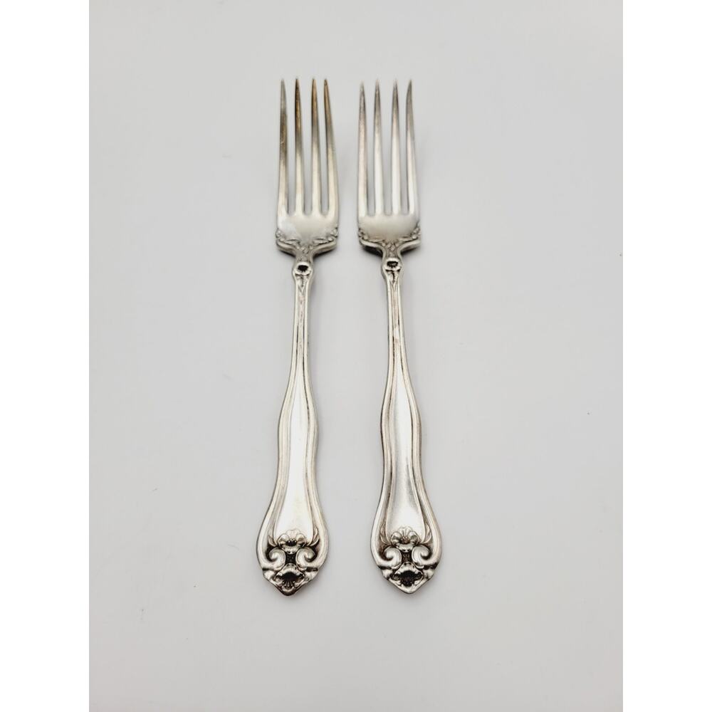 1881 Rogers Silverplate Dinner Forks 1910 Leyland Set of 2 Discontinued